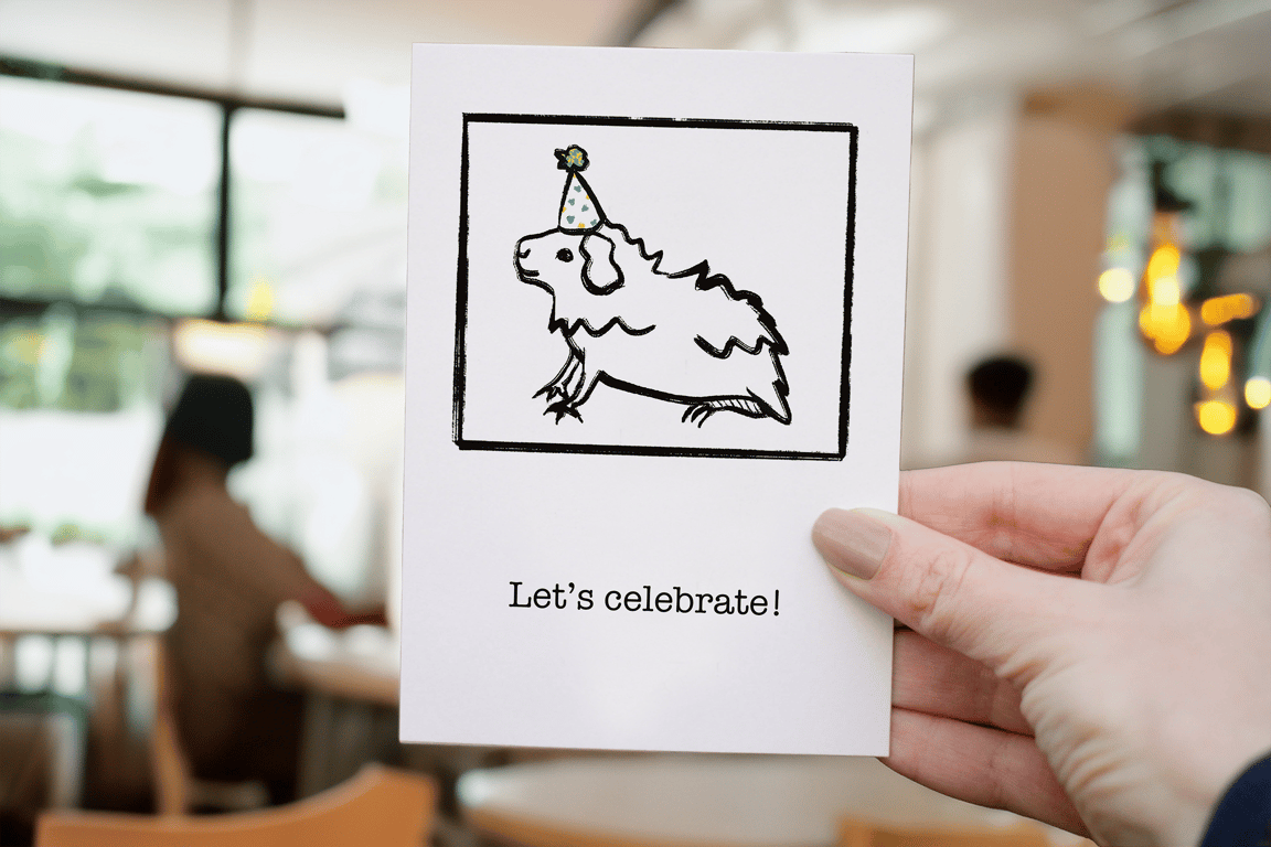Let's celebrate! Guinea Pig card blank