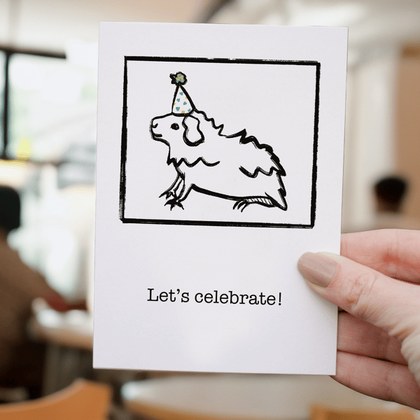 Let's celebrate! Guinea Pig card blank