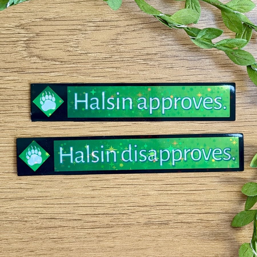 Halsin Approves Disapproves Sticker Set - Holographic Vinyl RPG Decals