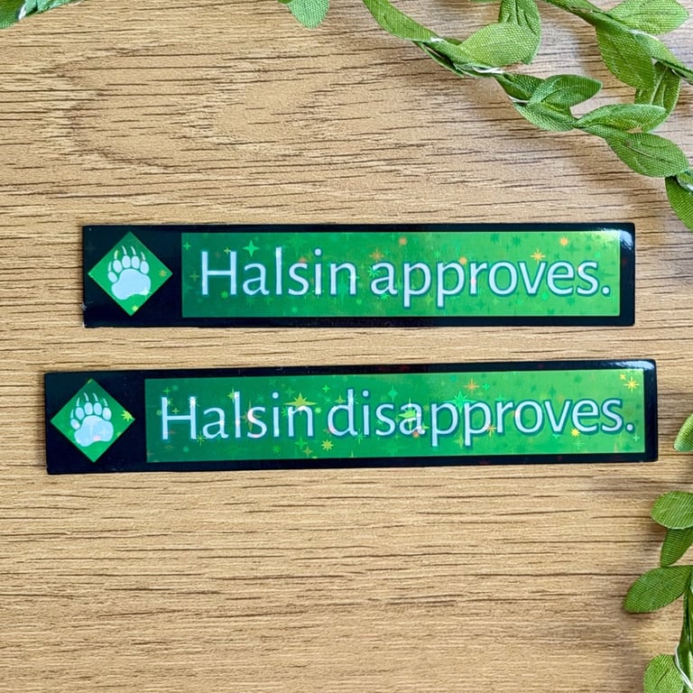 Halsin Approves Disapproves Sticker Set - Holographic Vinyl RPG Decals