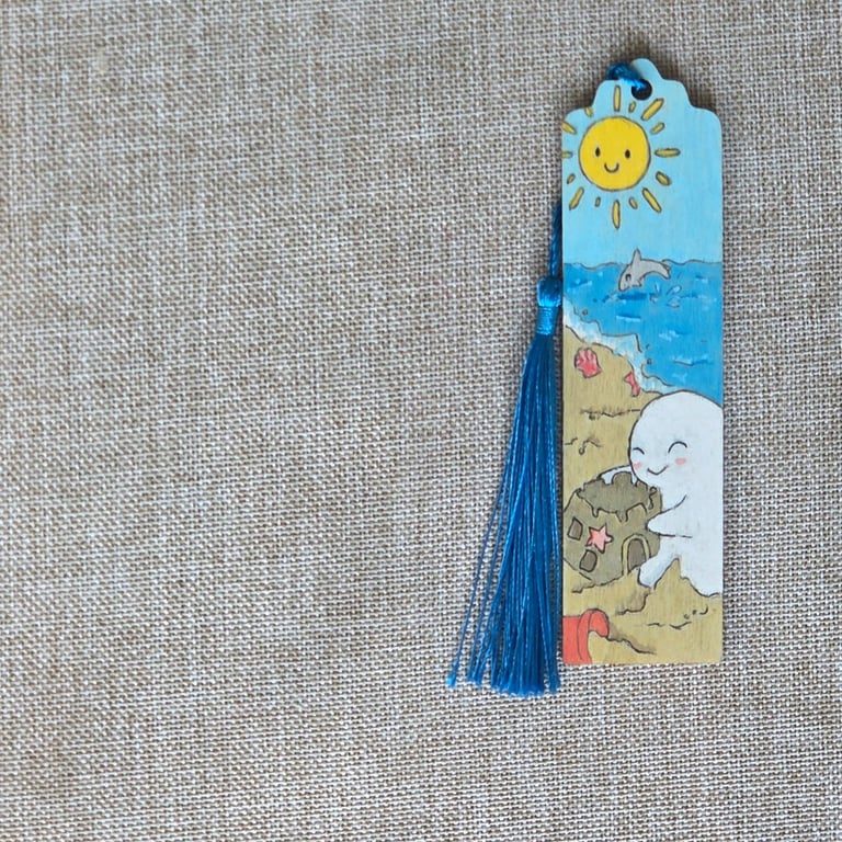 Hand Drawn Beach Ghost Bookmark