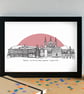 Madrid Landmarks Skyline Art Print - Image 3