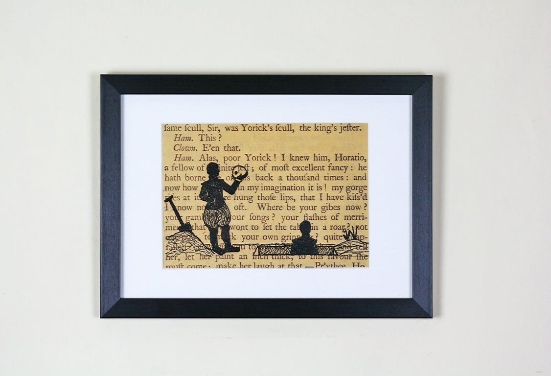 Classic Literature - Shakespeare's Hamlet Silhouette Framed Large Embroidery 