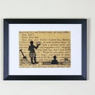 Classic Literature - Shakespeare's Hamlet Silhouette Framed Large Embroidery 