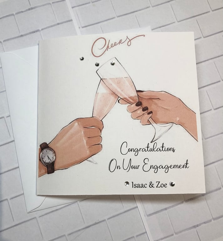 Engagement, Congratulations card for friends, sister, brother, cousin, couple