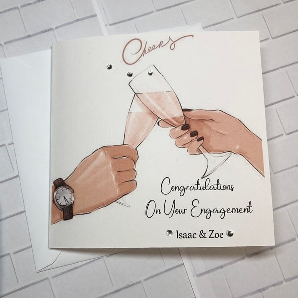 Engagement, Congratulations card for friends, sister, brother, cousin, couple
