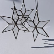 Clear textured stained glass star decoration - sparkles in the light