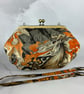 Gothic medium clutch bag, Goth kiss clasp bag, detachable strap, Handmade - Image 2