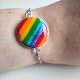 Rainbow Polymer Clay bracelet