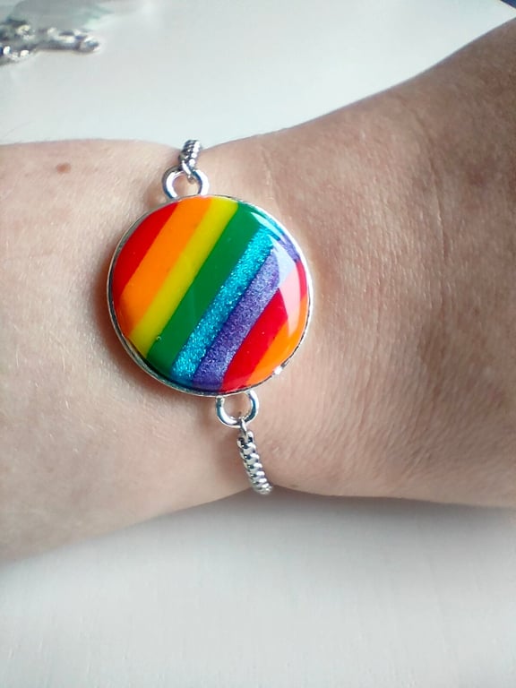 Rainbow Polymer Clay bracelet