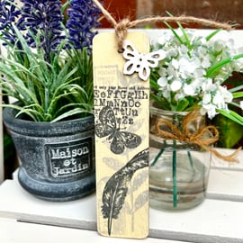 ‘Feather Butterfly’ Wooden Bookmark 