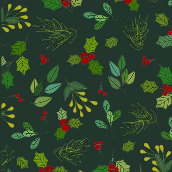 Christmas  Holly Tablecloth  120cm ROUND