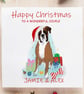 Boxer Dog Christmas Card-Personalised with any names,cute dog Christmas card