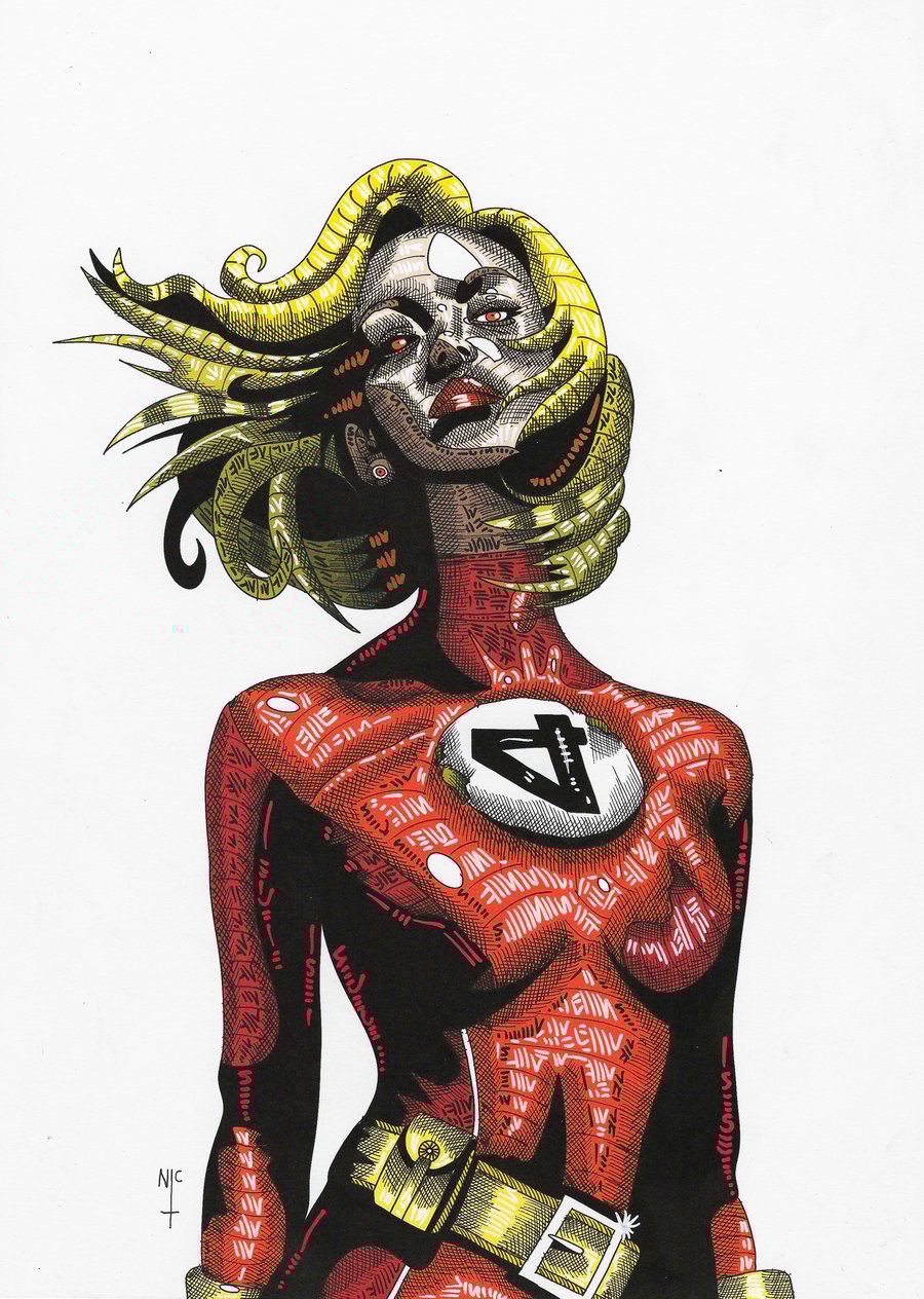 FANTASIC FOUR FAN ART DARK INVISIBLE WOMAN A4 MAGIC 