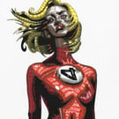FANTASIC FOUR FAN ART DARK INVISIBLE WOMAN A4 MAGIC 
