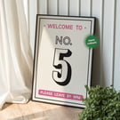 Personalised House Number Print - New Home Gift Quote Print