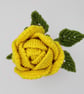 macrame yellow rose bud, single stem rose flower decoration - Image 3