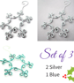 Silver & Blue Snowflake Christmas Decorations - Image 3