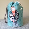 Winter woodland bird project bag