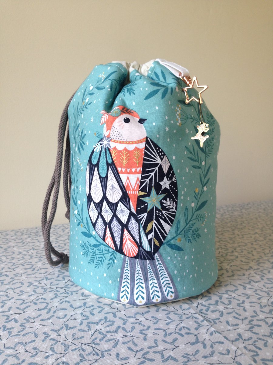 Winter woodland bird project bag
