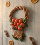 Large Orange Basket Handcrafted wall hanging clay decor fruit basket - Image 4