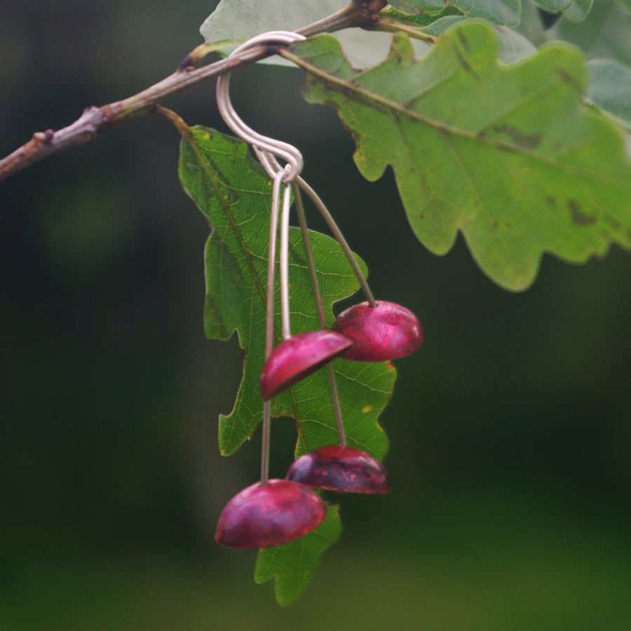 Red Copper Acorn Earrings 