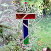 Stained Glass Letter T Suncatcher - Multi