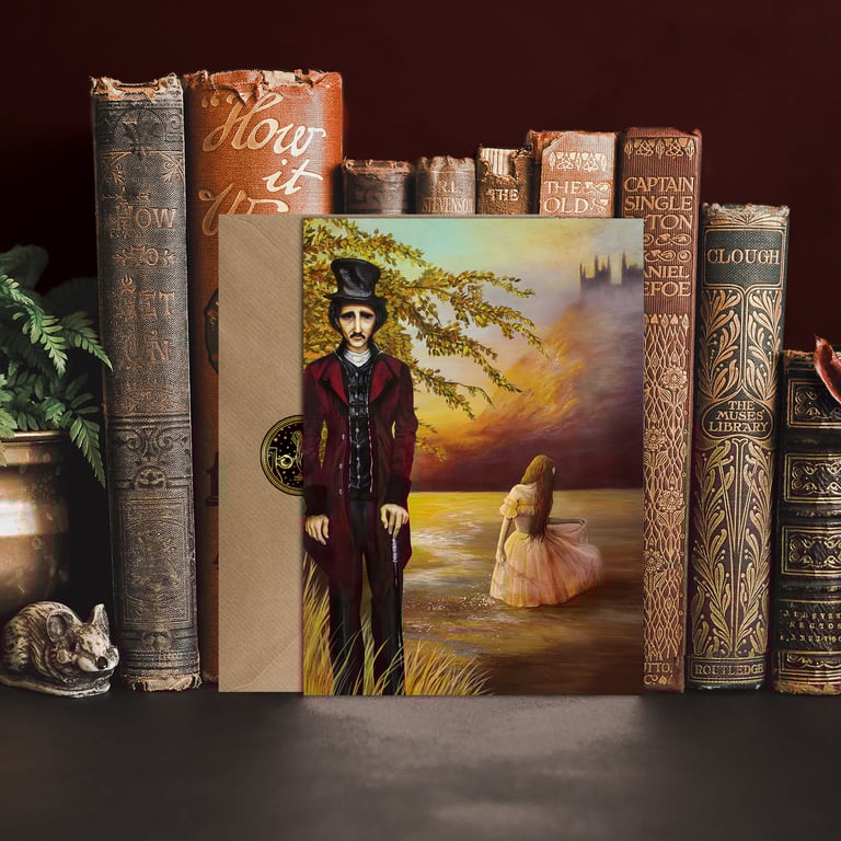Fine Art Greeting Card "Annabel Lee." Poe inspired with wee touches of glitter 