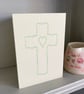 Hand-drawn leaf garland cross card, blank inside, christening, baptism, Easter - Image 5