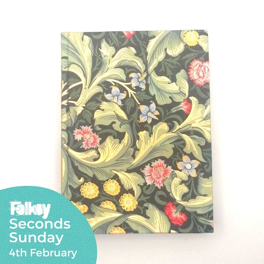 Leaves and flowers gold foiled handmade A6 notebook - Seconds Sunday