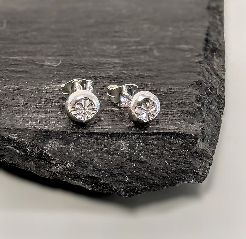 STERLING SILVER Starburst stud earrings, Handmade Urban Jewellery