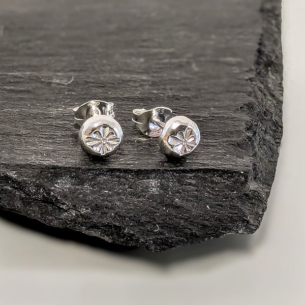 STERLING SILVER Starburst stud earrings, Handmade Urban Jewellery