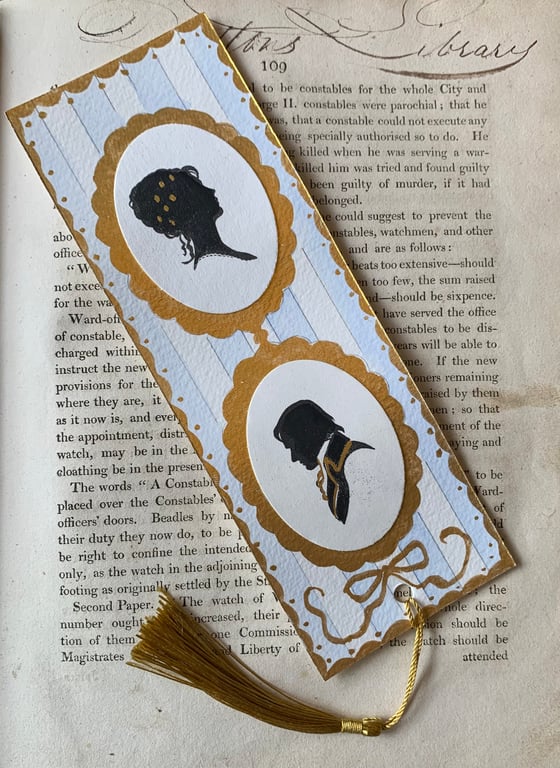 Elizabeth and Darcy Handmade Jane Austen Bookmark