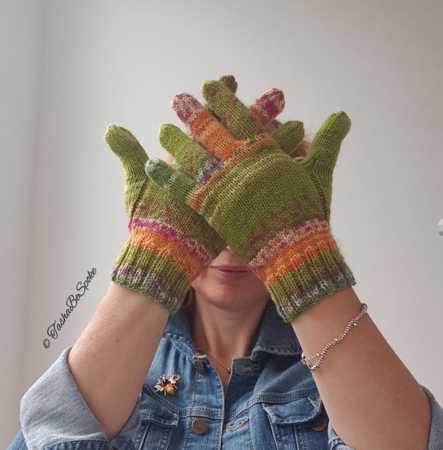 Hand knitted gloves, Handmade gloves, Made to order gloves, Unisex knit gloves