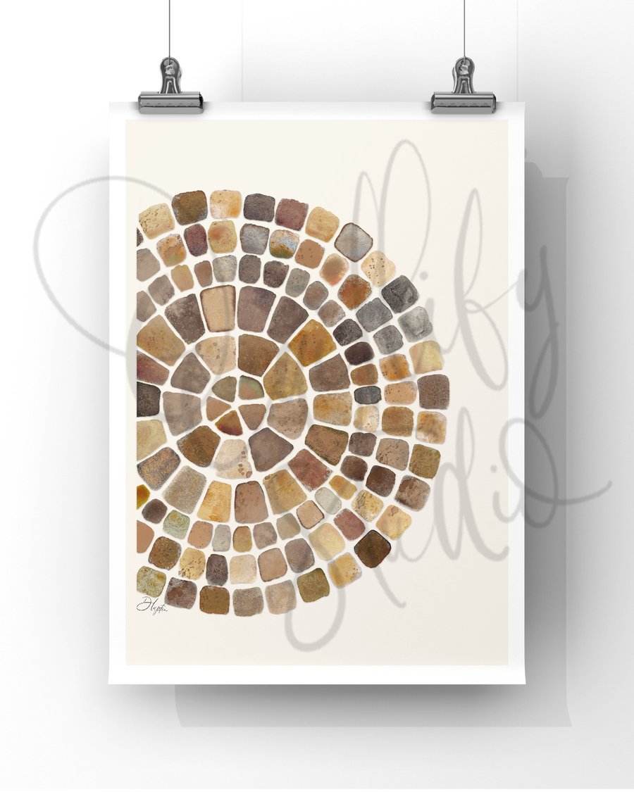 Watercolour Signed Art Print - Abstract Pigment Planet