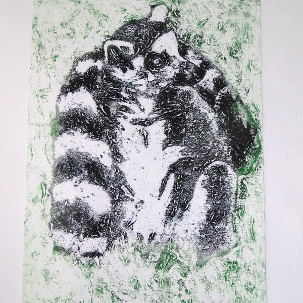 Ring Tailed Lemur Limited Edition Collagraph Print