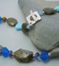 Labradorite statement necklace with glass beads & Czech glass beads - Image 3