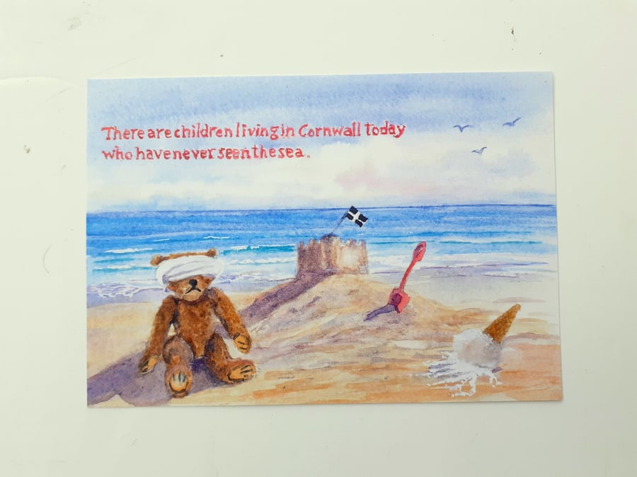 Alternative art postcard, Cornwall 1. The Children Who Have Never Seen The Sea 