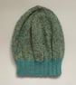 SLOUCH BEANIE hat . ' Riverside' . Soft , wool blend . Blues,Greens. - Image 2