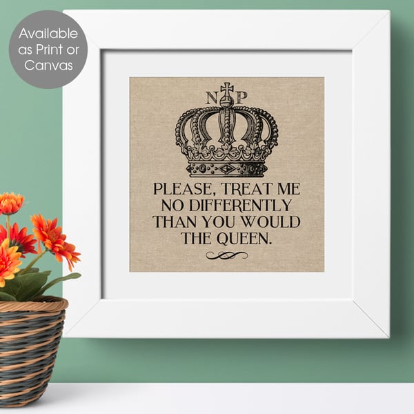 Queen Personalised Print, gift for her