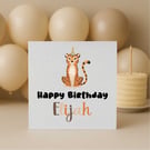 Whimsical Birthday Leopard Greeting Card