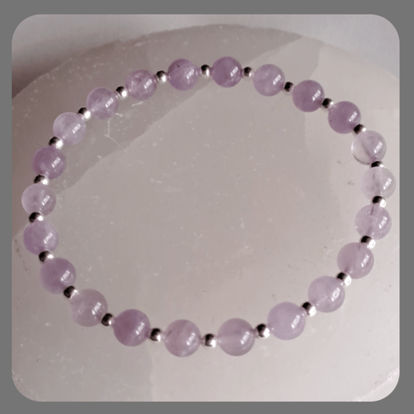 Light Amethyst and Sterling Silver Larger Bracelet