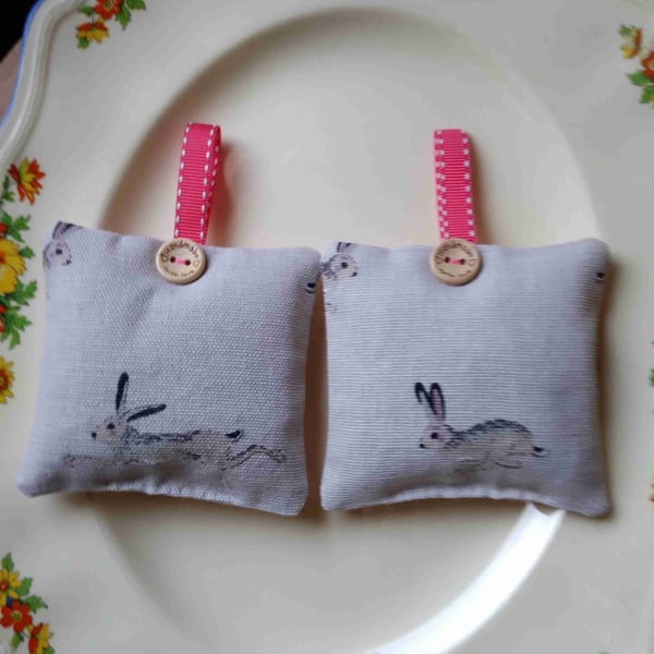 Sophie Allport Hare Fabric HANDMADE lavender Bags 