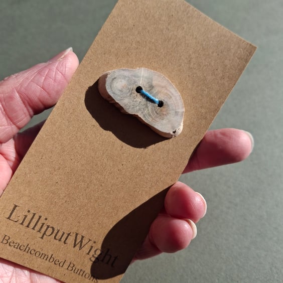 Single large driftwood button