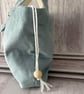 Cord Bag in Green with Drawstring Lining - PB5 0028 - Image 4