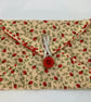 Gift envelope,  hand stitched. For small gifts or money. Yellow floral - Image 2