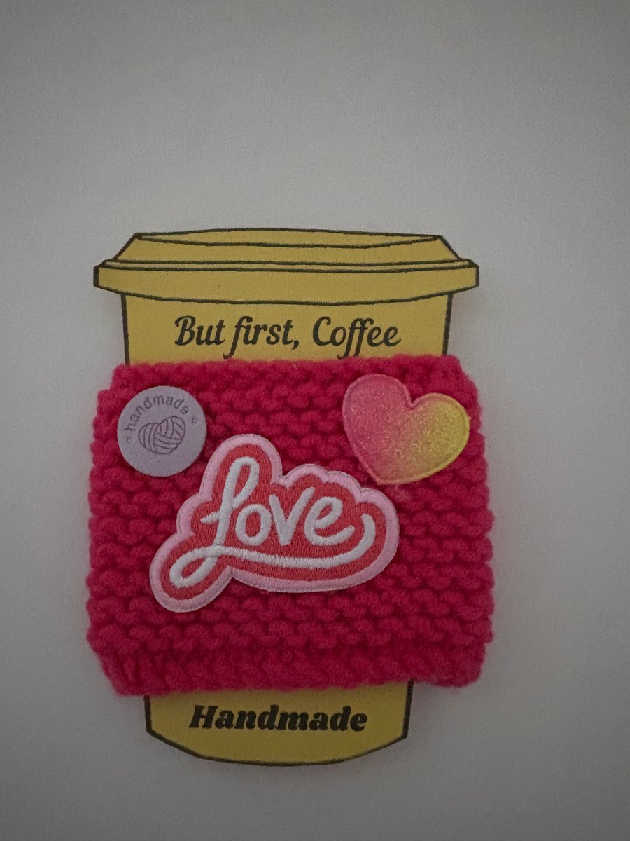 Love knitted cup cosy. 