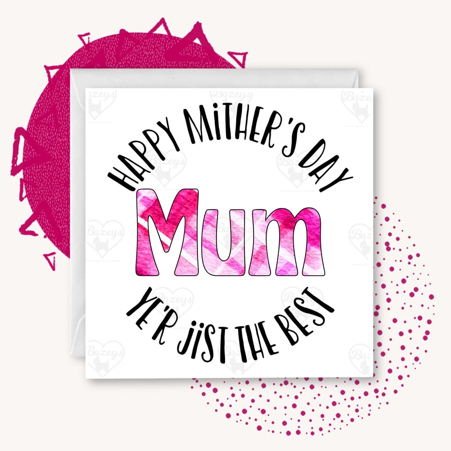 Happy Mither’s Day Mum - Tartan Doric Card