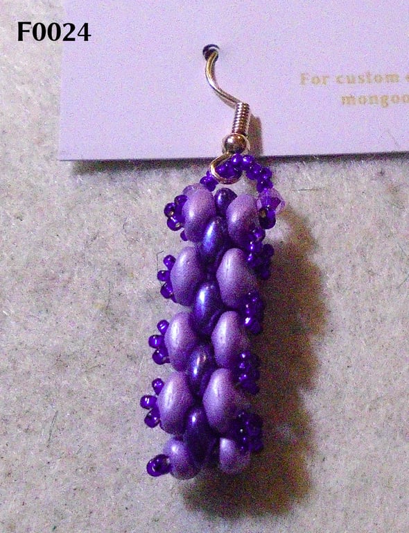 Brickwork-pattern bead earrings (customisable)