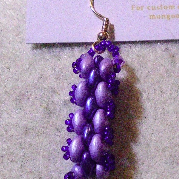Brickwork-pattern bead earrings (customisable)